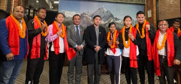 बक्सिङ टोलीलाई राखेप सदस्यसचिवद्वारा स्वागत